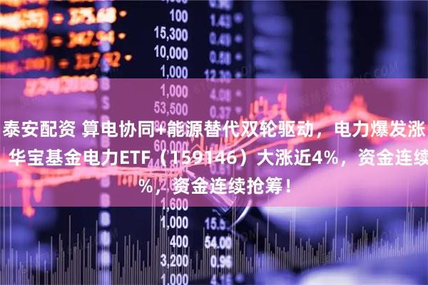 泰安配资 算电协同+能源替代双轮驱动，电力爆发涨停潮！华宝基金电力ETF（159146）大涨近4%，资金连续抢筹！